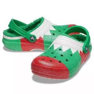 NEW Crocs Classic Lined Holiday Christmas Elf Fur Lined Clogs Shoes